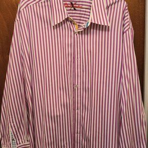 Robert Graham 3XL Mens Orange And White Strip VGC